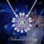 SUES SECRET Sunflower Necklace Crystal Jewelry for Women Girls Pendant with Elegant Box for mom Easter Gifts 2021 for her