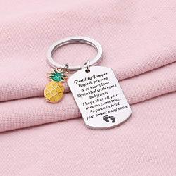 BAUNA IVF Infertility Jewelry Fertility Prayers Key Chain I Hope That All Your Dreams Come True IVF Pregnant Wish Gift