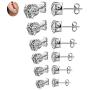 Cz Stud Earrings For Women, Cubic Zirconia Hypoallergenic Sensitive Ears Copper Claw Cartilage Piercing Earring Set For Teen Girls Men Pack Of 6 Pairs Jewelry