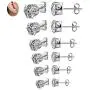 Cz Stud Earrings For Women, Cubic Zirconia Hypoallergenic Sensitive Ears Copper Claw Cartilage Piercing Earring Set For Teen Girls Men Pack Of 6 Pairs Jewelry