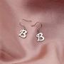 POTIY Silver Initial Earrings Fashion Alphabet Letter Earrings for Women Girls 26 Initials Jewelry Gift