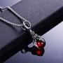 HUANIAN Charm Punk Titanium Stainless Steel Dragon Claw Pendant Crystal Ball Necklace,24inches Chain