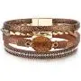 FANCY SHINY Leather Wrap Bracelet Boho Cuff Bracelets Crystal Bead Bracelet with Magnetic Clasp Jewelry Gifts for Women Teen Girls FANCY SHINY Leather Wrap Bracelet Boho Cuff Bracelets Crystal Bead Bracelet with Magnetic Clasp Jewelry Gifts for Women Teen Girls