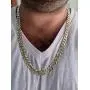 Harlembling Mens Flat Cuban Chain - Two Tone Diamond Cut - 14k Gold Over Solid 925 Sterling Silver - Made in Italy - 5mm 6mm 8mm 10mm Harlembling Mens Flat Cuban Chain - Two Tone Diamond Cut - 14k Gold Over Solid 925 Sterling Silver - Made in Italy - 5mm 6mm 8mm 10mm