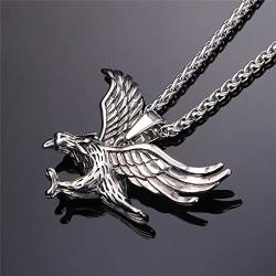 U7 Men Stainless Steel/18K Gold Plated Chain Cool King of The Sky Hawk Eagle Pendant Necklace