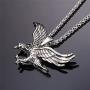 U7 Men Stainless Steel/18K Gold Plated Chain Cool King of The Sky Hawk Eagle Pendant Necklace