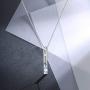 Moonstone Necklace I Am Enough Necklace 925 Sterling Silver Vertical Bar Necklace Inspirational Jewelry Gifts for Women Men