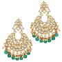 Aheli Ethnic Wedding Kundan Pearl Earrings Maang Tikka Set Indian Traditional Jewelry for Women