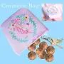 Hicdaw 5 Pcs Jewelry Set for Unicorn Gift for Girls Included Friendship Bracelet Cute Stud Earrings Storage Bag Necklace