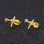 LIZD 3PAIR(6pcs) Cute Stainless Steel Stud Earring Ear Ring Jewelry Pretty,ECG,Teeth,Triple Star Shape