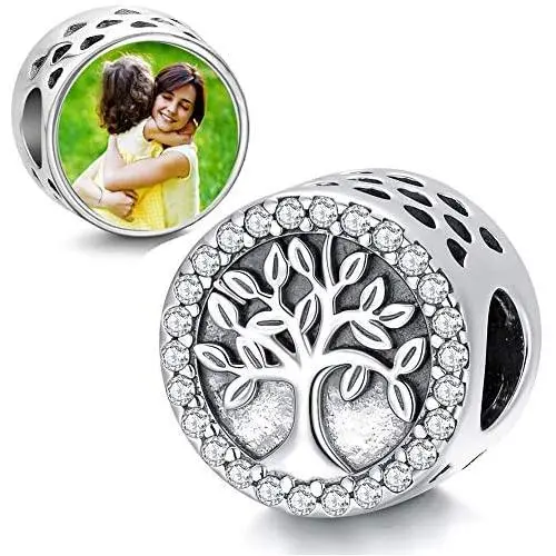 925 Sterling Silver Personalized Photo Charm Fit Pandora Bracelet Necklace Customized Image Picture Bead for Women 925 Sterling Silver Personalized Photo Charm Fit Pandora Bracelet Necklace Customized Image Picture Bead for Women