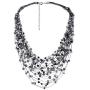 Cultured Freshwater Pearl & Fashion Crystal Silk Layered Multi Strand Necklace