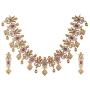 Tarinika Ahaana Gold-Plated Indian Jewelry Set with Necklace and Earrings - White Red
