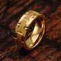100S JEWELRY Engraved Personalized Tungsten Ring For Men Women Wedding Band Gold Brick Pattern Size 6-16
