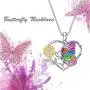 YFN Sterling Silver Butterfly Necklace with Sunflower Pendant Necklaces Gift for Women Girls 18''