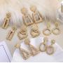 Premium Fashion Jewelry Rhinestone Geometric Drop Dangle Earrings for Women Elegant Vintage