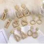 Premium Fashion Jewelry Rhinestone Geometric Drop Dangle Earrings for Women Elegant Vintage