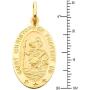 The World Jewelry Center 14k Yellow Gold Religious Saint Christopher Medal Pendant with 1.5mm Flat Open Wheat Chain Necklace