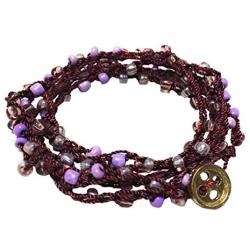 ISHVAKU Bohemian wrap Around Bracelet for Women and Girls in Purple Color
