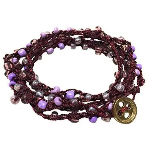 ISHVAKU Bohemian wrap Around Bracelet for Women and Girls in Purple Color ISHVAKU Bohemian wrap Around Bracelet for Women and Girls in Purple Color