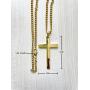 18K Gold Cuban link Chain Cross Flat Pendant Necklace Solid Clasp for Men,Women, boys, Teens. PLated Thin for Charms Miami Cuban Link Diamond Cut Fashion jewelry