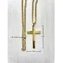 18K Gold Cuban link Chain Cross Flat Pendant Necklace Solid Clasp for Men,Women, boys, Teens. PLated Thin for Charms Miami Cuban Link Diamond Cut Fashion jewelry