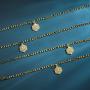 Harlermoon Initial Necklace Anklet Bracelet 18K Gold Plated Figaro Link Chain Bracelet Hexagon A-Z Monogram Letter Charms Jewelry Set for Women Girls