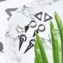 ORAZIO Earrings for Men Women Stainless Steel Kpop Triangle Punk Huggie Hoop Earrings ORAZIO Earrings for Men Women Stainless Steel Kpop Triangle Punk Huggie Hoop Earrings