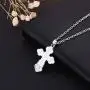 TEAMER Cross Necklace Russian Orthodox Crucifix Eastern Church Necklace Men Religious Jewelry