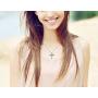 Birthstone Necklaces Cross Necklace for Women Girls Cubic Zirconia Angel Wing Birthstone Heart Charm Pendant Necklace Gifts for Valentine