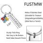FUSTMW Autism Awareness Keychain Gift Puzzle Piece Charm Autism Mom Inspirational Gift for Autistic Teen There is a Crack in Everything That is How The Light gets in
