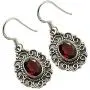 SilverStarJewel Sterling Silver Women Handmade Jewelry Red Garnet Earrings 1.3'' SilverStarJewel Sterling Silver Women Handmade Jewelry Red Garnet Earrings 1.3''