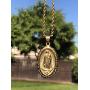 Men Women Gold Finish Our lady of guadalupe holy pendant necklace Stainless Steel Jewelry Catholic Mary ,the Holy Mother of God 24'' Rope Chain Set
