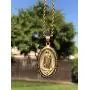 Men Women Gold Finish Our lady of guadalupe holy pendant necklace Stainless Steel Jewelry Catholic Mary ,the Holy Mother of God 24'' Rope Chain Set