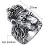 Lion Head Ring for Men, Punk Animal King Crown Lion Ring, Hip Hop Cross Ring, Lion Totem Ring, Amulet Ring, Heavy Metal Rock Punk Style Gothic Biker Ring, Viking Lion Jewelry Gift for Men Boys