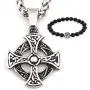 GUNGNEER Trinity Celtic Cross Knot Pendant Necklace Keel Chain Eternal Love Stainless Steel Irish Jewelry Men Women