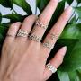 EXGOX 18K Gold Plated Open Ring Hypoallergenic Cubic Zirconia Statement Ajustable Personalized Rings with Gift Box