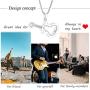 zeqingjw Glass Guitar Cremation Jewelry Urn Necklace Memorial Lockets for Ashes Stainless Steel Ashes Pendants Keepsake Jewelry