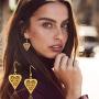 FindChic Vintage Indian Earrings for Women Ethnic Antique Carving Hollow Out Patterned Heart/Chili/Waterdrop/Moon Dangle Earrings for Girls, with Jewelry Box