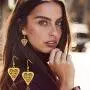 FindChic Vintage Indian Earrings for Women Ethnic Antique Carving Hollow Out Patterned Heart/Chili/Waterdrop/Moon Dangle Earrings for Girls, with Jewelry Box