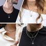 Nofade Silver Cross Star of David Pendant Necklace Gold&Silver Two Tone Pendant Religious Jewish Jewelry for Women Men, Chain 18(with Gift Box)