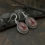 Natural Moonstone Labradorite Lapis Rose Quartz Dangle Earrings 12x16mm Oval Shape Gemstones 925 Silver Overlay Handmade Dangle Earrings