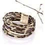 Leopard Earrings Bangle Bracelets for Women Cheetah Print Layer Bracelets Resin Acrylic Hoop Dangle Earrings Leather Leopard Leaf Drop Earrings Jewelry Set for Girls