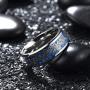 King Will 8mm Men Silver Black Titanium Wedding Ring Gears Steampunk Carbon Fiber