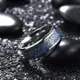 King Will 8mm Men Silver Black Titanium Wedding Ring Gears Steampunk Carbon Fiber