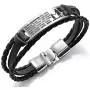 COMTRUDE to My Daughter Bracelets, Stainless Steel Leather Inspirational Wristband, Daughter Bracelet from Mom and Daddy, Love Daughter Best Gift (Brown and Black)