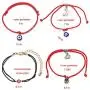 Evil Eye Bracelet, Red Bracelet for Protection Evil Eye Adjustable Jewelry for Women Baby Amulet Hamsa Bracelet Anklet Blue Kids Alex and Ani Mal De Ojo Bracelets Pulseras Rojas De Protección 4 Pack