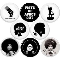 BLACK POWER AFRO 8 NEW 1 Inch (25mm) Set of 8 BLACK LIVES MATTER Buttons Badges Pins 1'' BLM