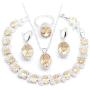 Aixili Oval Champagne Orange Cubic Zirconia Jewelry Set for Women with Bracelet Necklace Pendant Earring Ring Wedding Party Fashion Jewelry Aixili Oval Champagne Orange Cubic Zirconia Jewelry Set for Women with Bracelet Necklace Pendant Earring Ring Wedding Party Fashion Jewelry