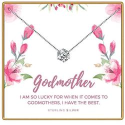 KEDRIAN Godmother Necklace, 925 Sterling Silver, Godmother Gifts from Godchild, Fairy Godmother Gifts, Pendant Gifts for Godmother, Godmother Necklace for Women